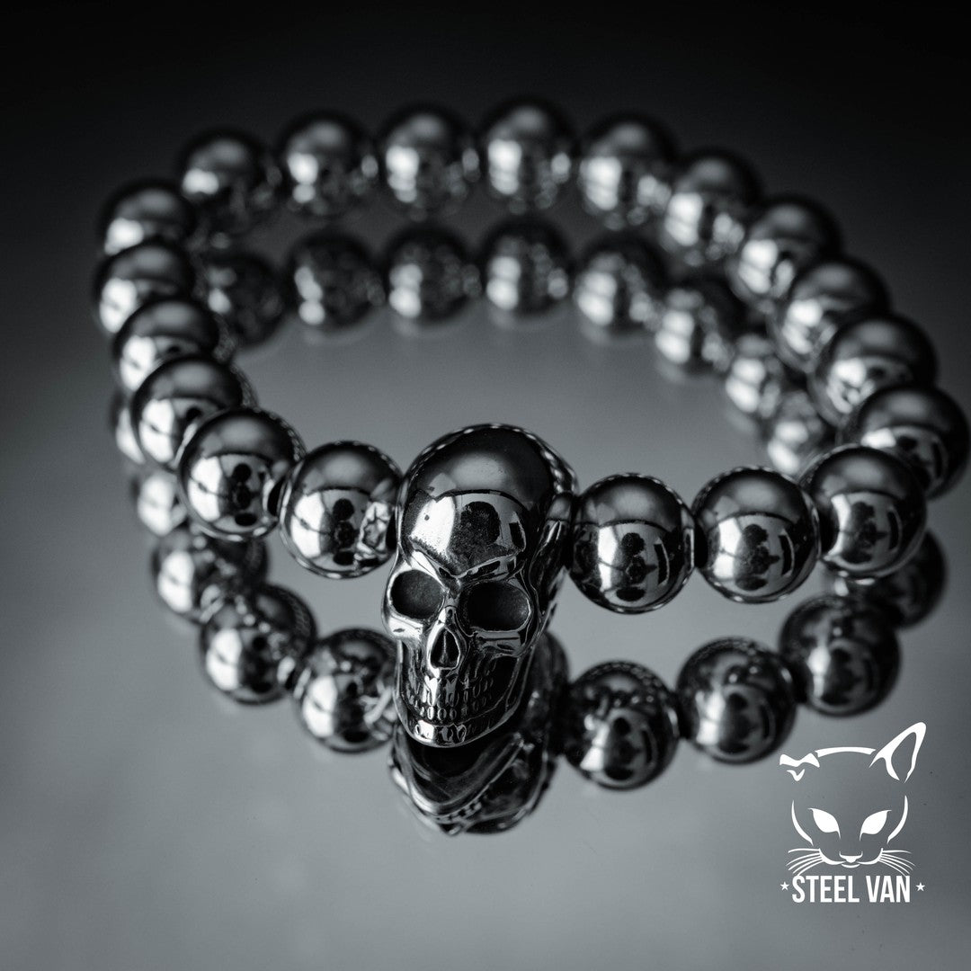 Pulsera Bolas con Cráneo