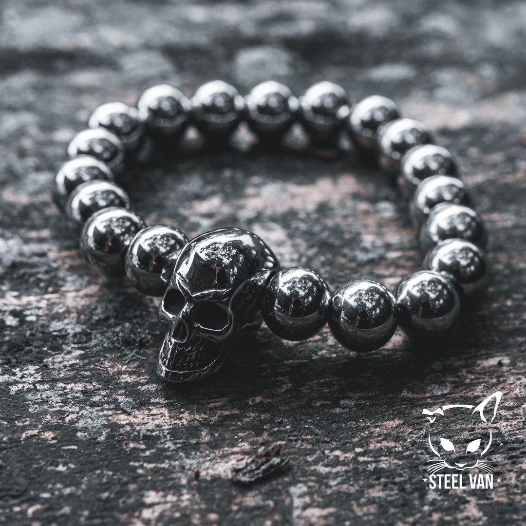 Pulsera Bolas con Cráneo