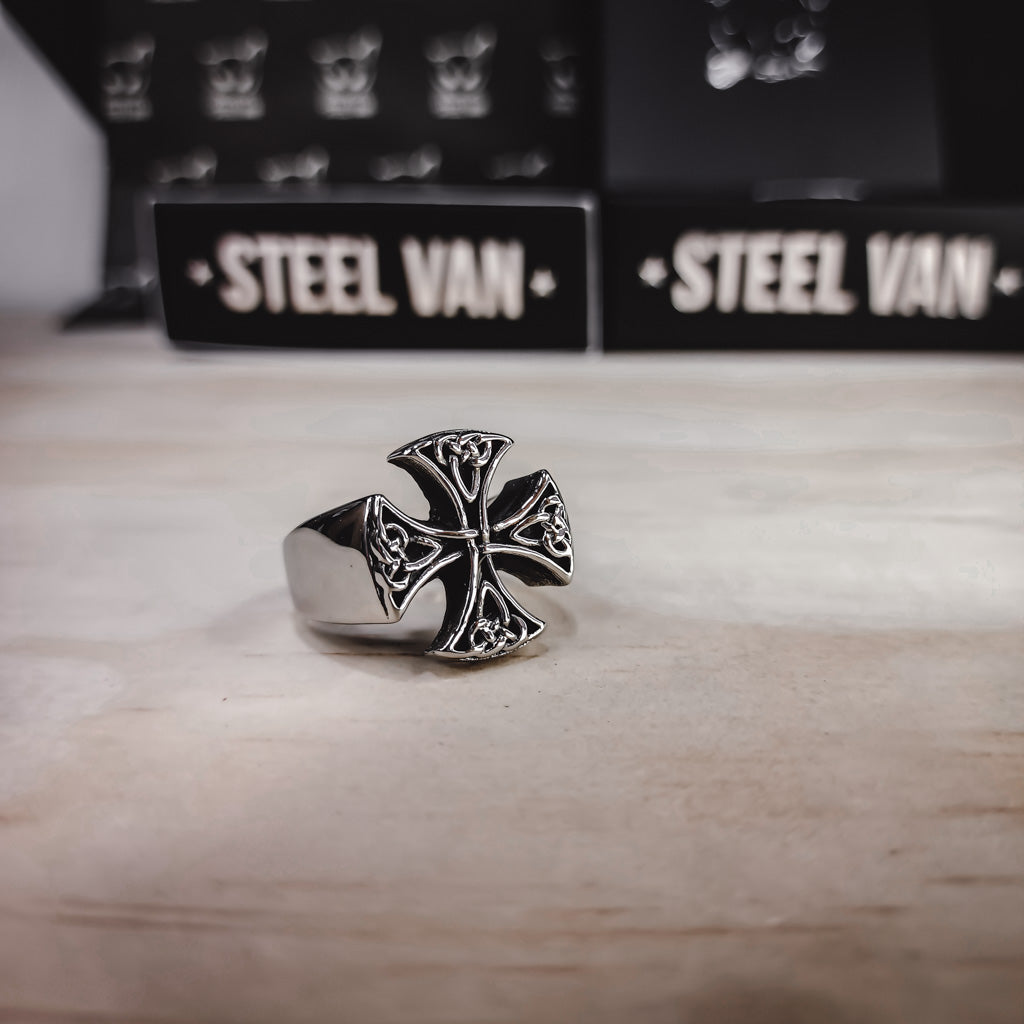 Anillo cruz celta STEELVAN